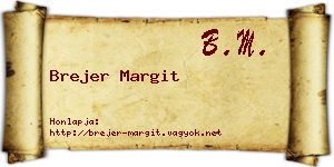 Brejer Margit névjegykártya